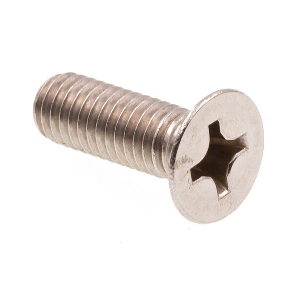 M6-1.00 x 18 mm Phillips Flat Machine Screw, Plain 316 Stainless Steel, 10 PK